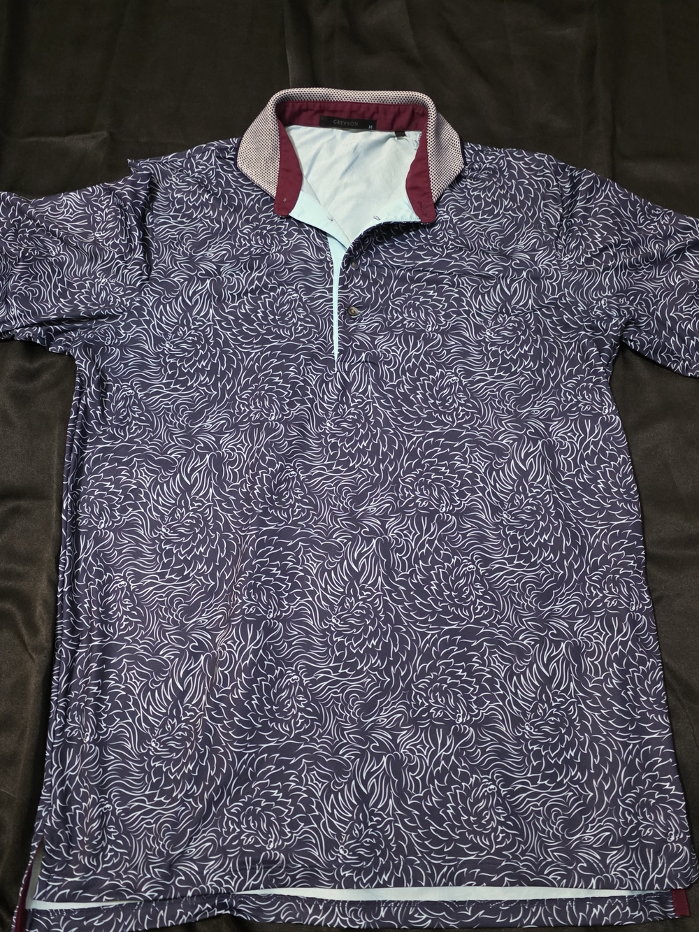 Greyson "Den of Thieves" pattern golf polo shirt
